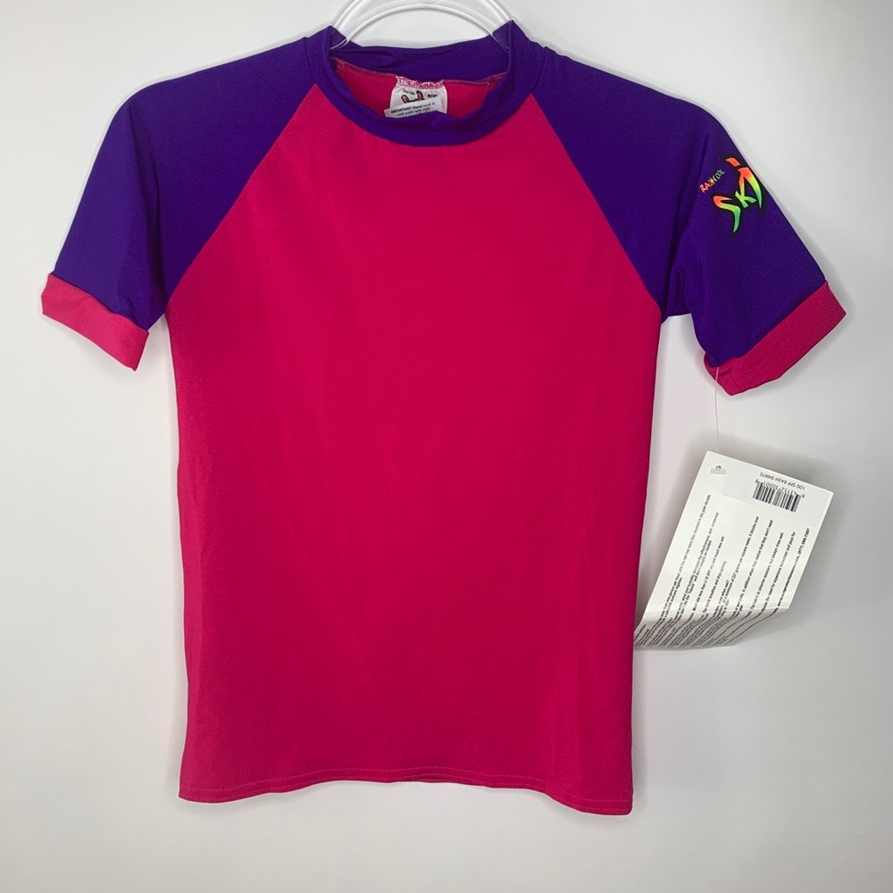 NEW • Kids • Pink Purple • Rash Guard Top • 10